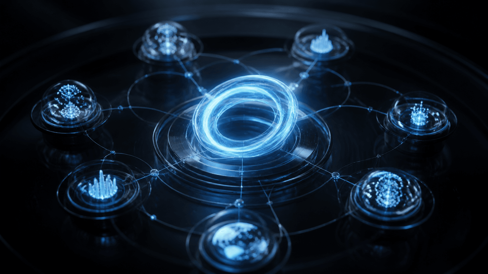 An abstract observability instrument connected to measured evidence signals
